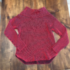 Ruby Rd Vintage Red Black Striped Cowl Neck Turtleneck Sweater Womens Petite Medium
